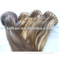 two tone weft hair,hand tied wig,mix color weaving hair extension